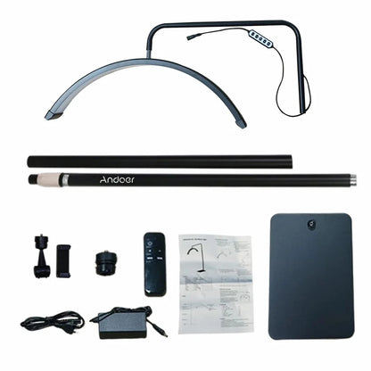 Lampe demi-lune sur pied avec support pour téléphone portable