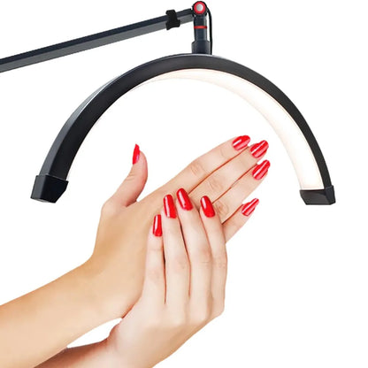 Lampe demi-lune avec support pour téléphone portable et pince de table