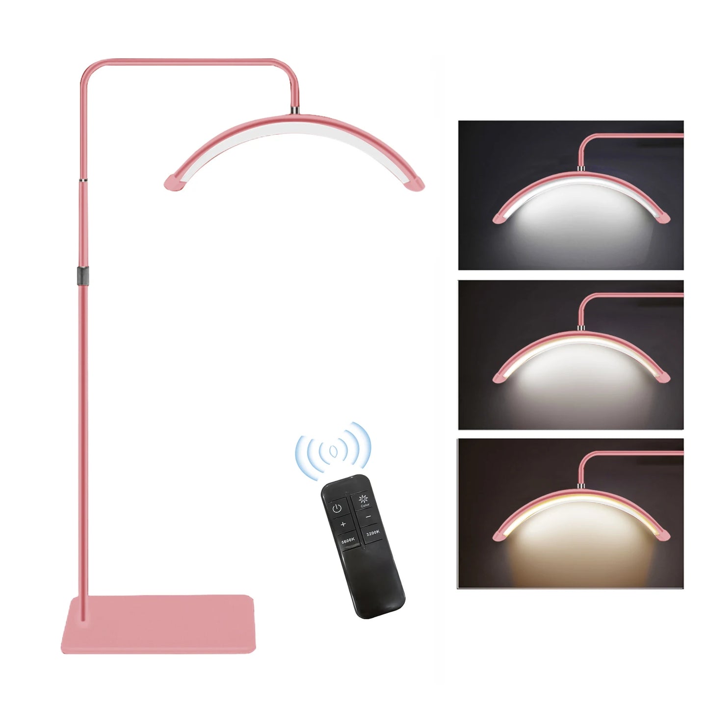 Lampe demi-lune sur pied avec support pour téléphone portable
