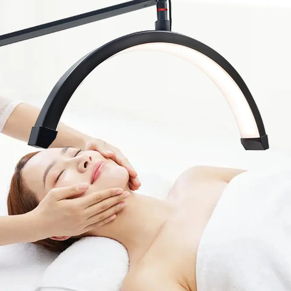 Lampe demi-lune avec support pour téléphone portable et pince de table