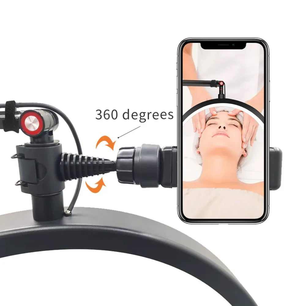 Lampe demi-lune avec support pour téléphone portable et pince de table